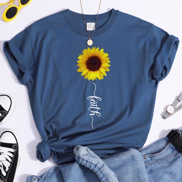 women's t-shirt the sunflower of hopeprinting female tshirt retro all-match tee shirts funny brand short sleeve loose crew neck women, White
women's t-shirt the sunflower of hopeprinting female tshirt retro all-match tee shirts funny brand short sleeve loose crew neck women, White