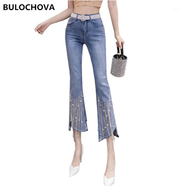 women's jeans vintage beaded chain drilling jean for women high waist large size mujer mom cowboy denim skinny flare pants with belt, Blue
women's jeans vintage beaded chain drilling jean for women high waist large size mujer mom cowboy denim skinny flare pants with belt, Blue