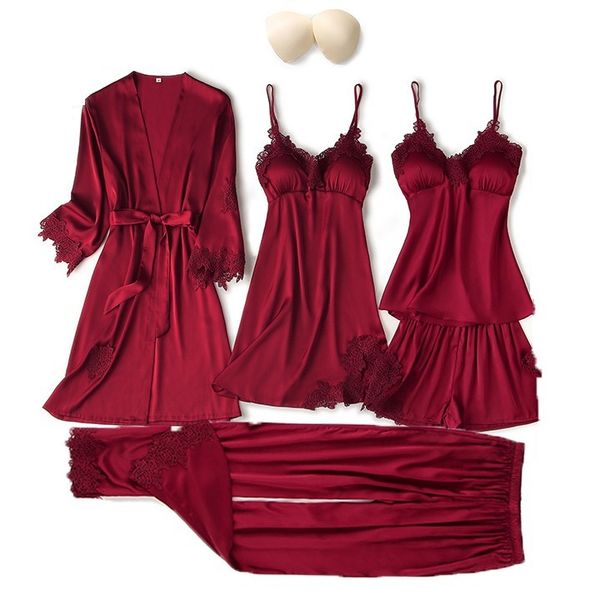 bras sets 2021030463 women lace trim satin sleepwear suit pyjamas summer bridal wedding nightwear casual home wear kimono bath gow, Red;black
bras sets 2021030463 women lace trim satin sleepwear suit pyjamas summer bridal wedding nightwear casual home wear kimono bath gow, Red;black