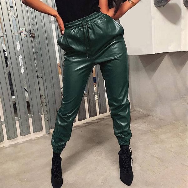 pu leather harem casual women pant high waist elastic faux trousers for autumn streetwear j30, Black;white
pu leather harem casual women pant high waist elastic faux trousers for autumn streetwear j30, Black;white