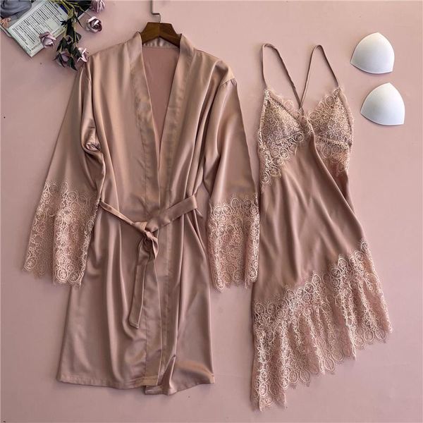 women's sleepwear spring summer lace satin gown kimono bathrobe for women 2pcs robe set large size nightgown, Black;red
women's sleepwear spring summer lace satin gown kimono bathrobe for women 2pcs robe set large size nightgown, Black;red