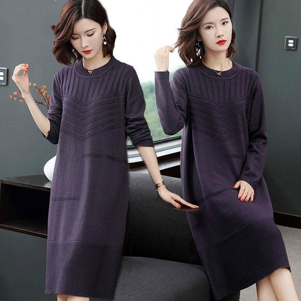 women 2021 autumn winter solid color knitted dresses female mid-long bottoming sweater vestidos ladies o-neck loose dress v324 casual, Black;gray
women 2021 autumn winter solid color knitted dresses female mid-long bottoming sweater vestidos ladies o-neck loose dress v324 casual, Black;gray
