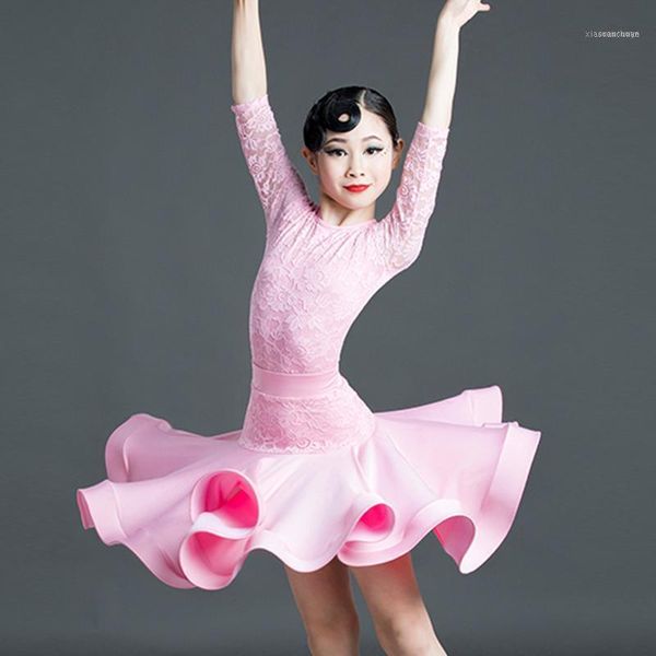 stage wear 2021 latin dance dress girls pink lace split competition costumes tango rumba cha samba salsa children show wear1, Black;red
stage wear 2021 latin dance dress girls pink lace split competition costumes tango rumba cha samba salsa children show wear1, Black;red