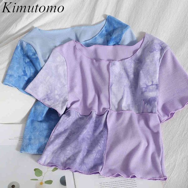 kimutomo tie dye t-shirt women slim o-neck short sleeve expose navel clothing spring summer korean chic elegant 210521, White
kimutomo tie dye t-shirt women slim o-neck short sleeve expose navel clothing spring summer korean chic elegant 210521, White