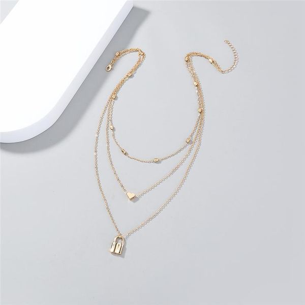 chains europe and america retro fashion multi-layer wearing simple love small lock pendant necklace ins wind clavicle chain, Silver
chains europe and america retro fashion multi-layer wearing simple love small lock pendant necklace ins wind clavicle chain, Silver