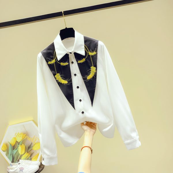autumn women's turn down collar long sleeves embroidery shirt female ladies shirts blouse a3653 210428, White
autumn women's turn down collar long sleeves embroidery shirt female ladies shirts blouse a3653 210428, White