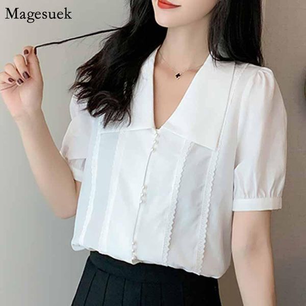 women's blouses & shirts 2021 summer short sleeve chiffon blouse fashion v-neck woman shirt solid korean puff white women cardigan 1029
women's blouses & shirts 2021 summer short sleeve chiffon blouse fashion v-neck woman shirt solid korean puff white women cardigan 1029