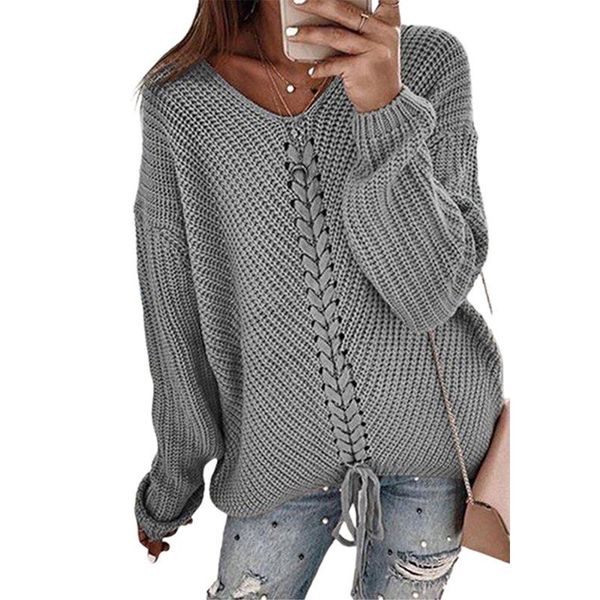 women's sweaters winter style v-neck loose solid color simple long-sleeved knitted sweater blouse, White;black
women's sweaters winter style v-neck loose solid color simple long-sleeved knitted sweater blouse, White;black