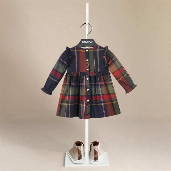 girl's dresses 2021 style long sleeve girl dress plaid casual wear cotton kids clothing children's autumn fashion 1-6 years, Red;yellow
girl's dresses 2021 style long sleeve girl dress plaid casual wear cotton kids clothing children's autumn fashion 1-6 years, Red;yellow