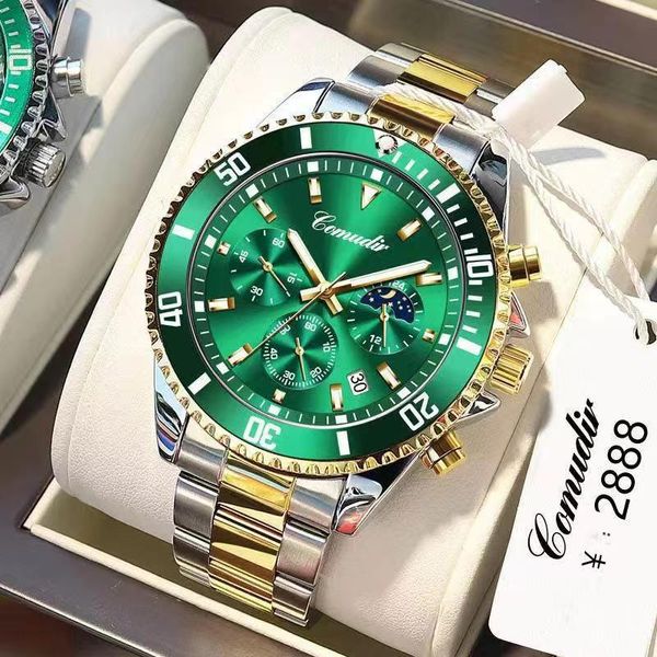 wristwatches 2021 fashion men's watch stainless steel waterproof sports chronograph quartz relogio masculino, Slivery;brown
wristwatches 2021 fashion men's watch stainless steel waterproof sports chronograph quartz relogio masculino, Slivery;brown