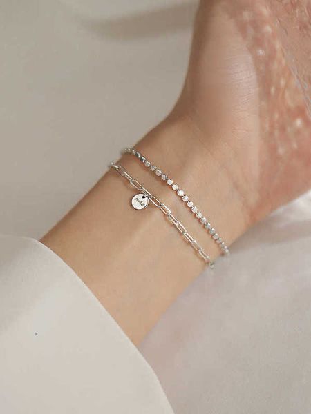 s925 sterling sier double deck round brand simple dign lucky bracelet cool style jewelry, Golden;silver
s925 sterling sier double deck round brand simple dign lucky bracelet cool style jewelry, Golden;silver