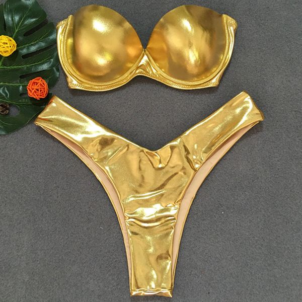 new 2021 golden shiny bikini push up swimsuit women thong swimwear leopard bikini set with bra cup female bandeau bathing suiting
new 2021 golden shiny bikini push up swimsuit women thong swimwear leopard bikini set with bra cup female bandeau bathing suiting