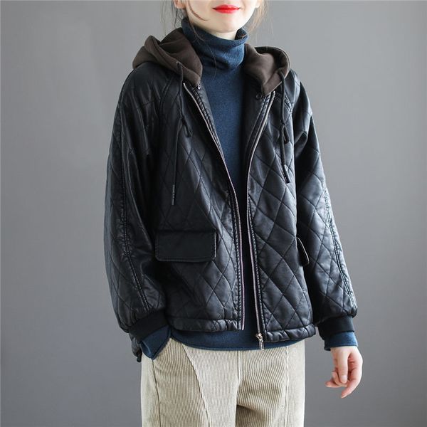 tracksuits leather of plutonium detachable hat rhombic cotton ladies winter quilted loose warm jacket parka mujer chaquette y1108 erjm, Gray
tracksuits leather of plutonium detachable hat rhombic cotton ladies winter quilted loose warm jacket parka mujer chaquette y1108 erjm, Gray