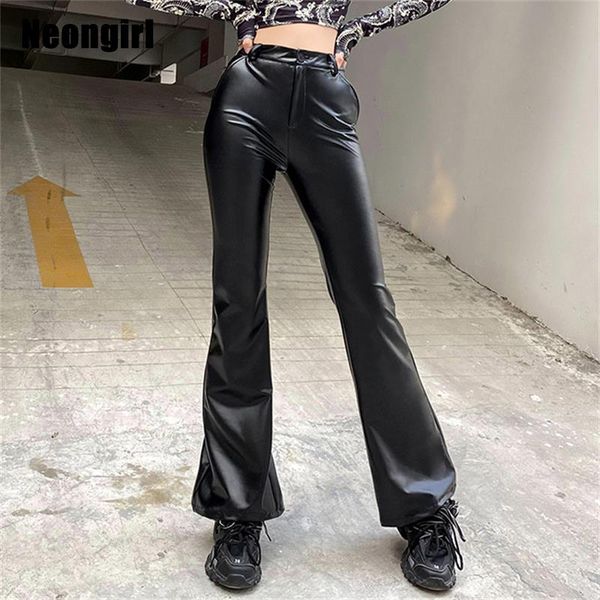 women's pants & capris neongirl pu leather flare women zipper pockets black streetwear fashion soft comfortable long trousers styli, Black;white
women's pants & capris neongirl pu leather flare women zipper pockets black streetwear fashion soft comfortable long trousers styli, Black;white