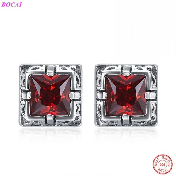 sterling silver female ear studs red garnet black agate simple retro fashion woman's thai earrings stud, Golden;silver
sterling silver female ear studs red garnet black agate simple retro fashion woman's thai earrings stud, Golden;silver