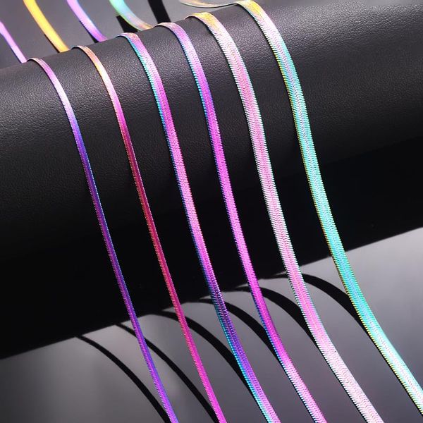chokers 1 piece width 2mm/3mm/4mm/5mm rainbow color snake chain herringbone choker necklace for women not allergic, Golden;silver
chokers 1 piece width 2mm/3mm/4mm/5mm rainbow color snake chain herringbone choker necklace for women not allergic, Golden;silver