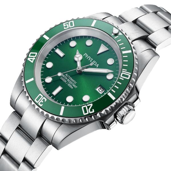 wristwatches phylida 300m water resistant 40mm men's green diver watch automatic nh35 movement sapphire crystal sub homage, Slivery;brown
wristwatches phylida 300m water resistant 40mm men's green diver watch automatic nh35 movement sapphire crystal sub homage, Slivery;brown