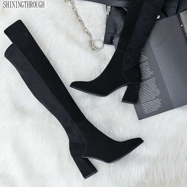 boots over the knee woman suede leather thick high heels autumn winter black gray party shoes 6mer
boots over the knee woman suede leather thick high heels autumn winter black gray party shoes 6mer