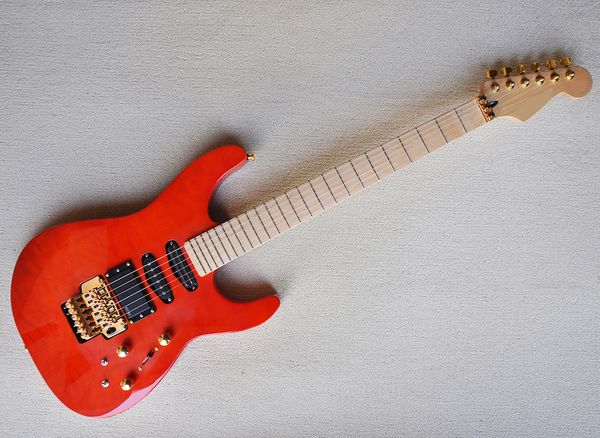 orange electric guitar with maple fingerboard,floyd rose,quilted maple veneer,can be customized as request
orange electric guitar with maple fingerboard,floyd rose,quilted maple veneer,can be customized as request