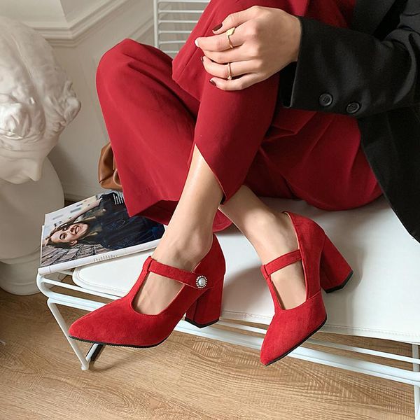 dress shoes ymechic fashion retro high hoof heels pumps women t strap pointed toe red black flock mary jane party ladies
dress shoes ymechic fashion retro high hoof heels pumps women t strap pointed toe red black flock mary jane party ladies