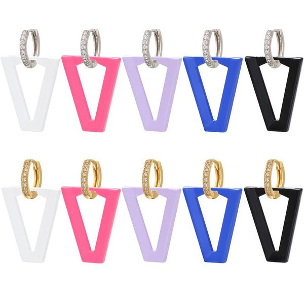 hoop & huggie zhukou geometric triangle earrings neon enamel women dangle earring gold silver color fashion jewelry wholesale, Golden;silver
hoop & huggie zhukou geometric triangle earrings neon enamel women dangle earring gold silver color fashion jewelry wholesale, Golden;silver