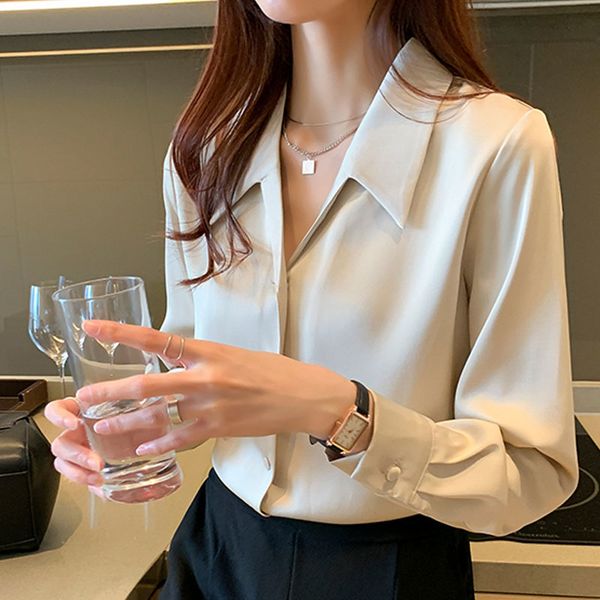 2021 Spring Autumn fashion button shirt long sleeves ladies female wear to work shirts, White
2021 Spring Autumn fashion button shirt long sleeves ladies female wear to work shirts, White