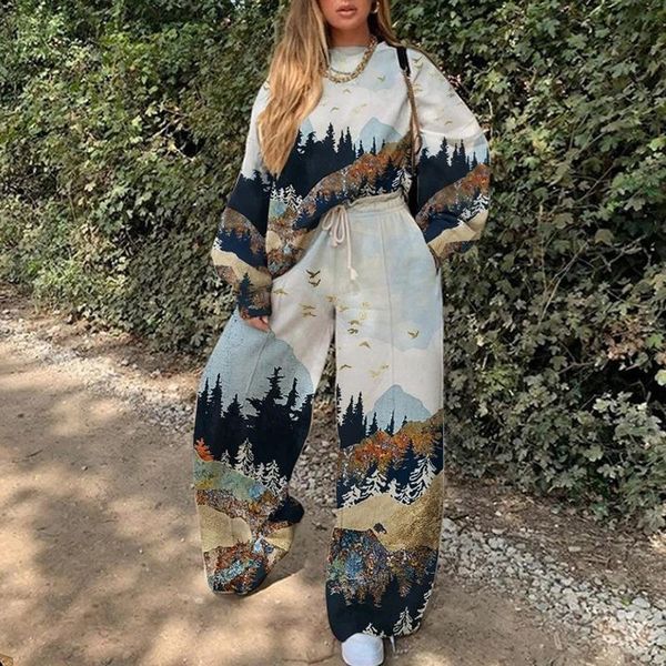 women's tracksuits landscape print 2 piece outfits for women pants and vintage casual oversized loose pullover thin fashion clothes spr, Gray
women's tracksuits landscape print 2 piece outfits for women pants and vintage casual oversized loose pullover thin fashion clothes spr, Gray