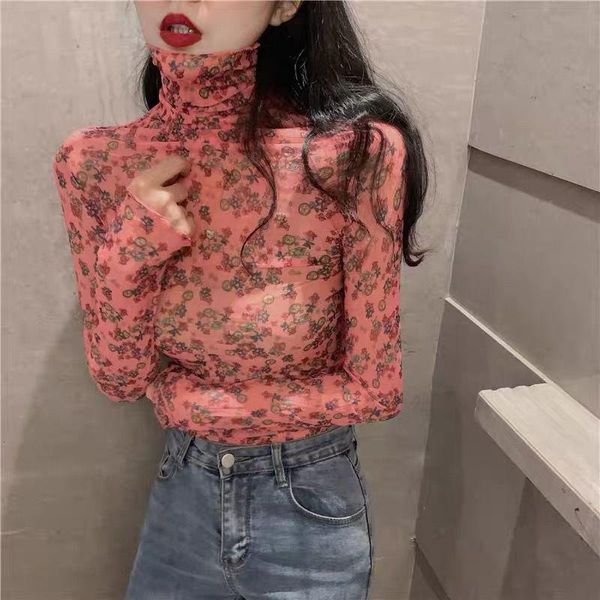 women's t-shirt women transparent stretchy spring autumn slim turtlneck floral vintage long sleeve turtleneck t shirts tees for fe, White
women's t-shirt women transparent stretchy spring autumn slim turtlneck floral vintage long sleeve turtleneck t shirts tees for fe, White