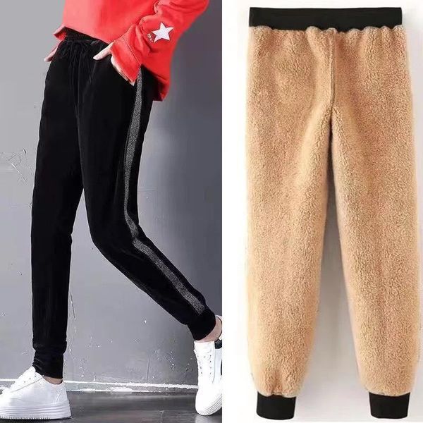 fall winter joggers sweatpants womens pants casual thickened lamb wool warm trousers high waist side stripes woman, Black;white
fall winter joggers sweatpants womens pants casual thickened lamb wool warm trousers high waist side stripes woman, Black;white