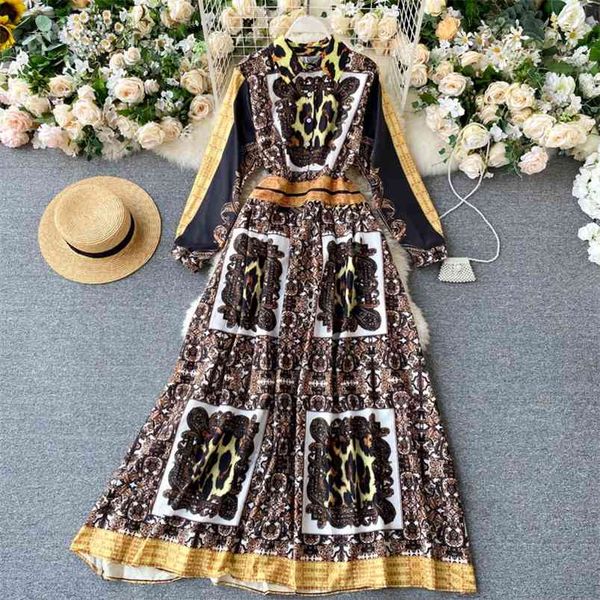 women autumn dress bohemian printed turn-down collar long sleeve nipped waist european retro female vestidos gk445 210507, Black;gray
women autumn dress bohemian printed turn-down collar long sleeve nipped waist european retro female vestidos gk445 210507, Black;gray