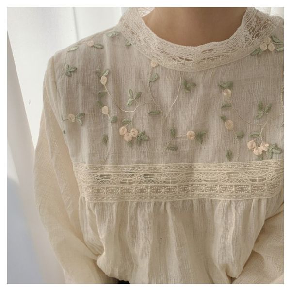 women's blouses & shirts lolita rustic vine floral embroidery lace patchwork stand collar long sleeve sweet cotton shirt 5qpq, White
women's blouses & shirts lolita rustic vine floral embroidery lace patchwork stand collar long sleeve sweet cotton shirt 5qpq, White