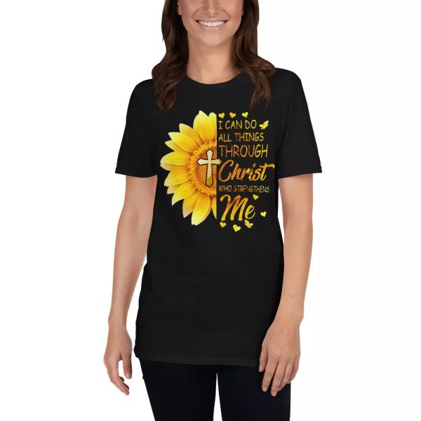 i can do all things through christ who strengthens me sunflower cross shirt, White;black
i can do all things through christ who strengthens me sunflower cross shirt, White;black