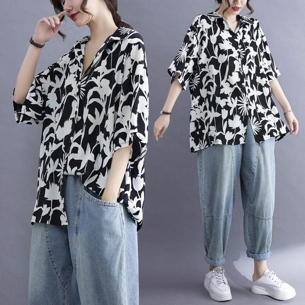 women's blouses & shirts chic 2021 summer retro loose short sleeve floral shirt female large size fashion korean leisure printed blous, White
women's blouses & shirts chic 2021 summer retro loose short sleeve floral shirt female large size fashion korean leisure printed blous, White