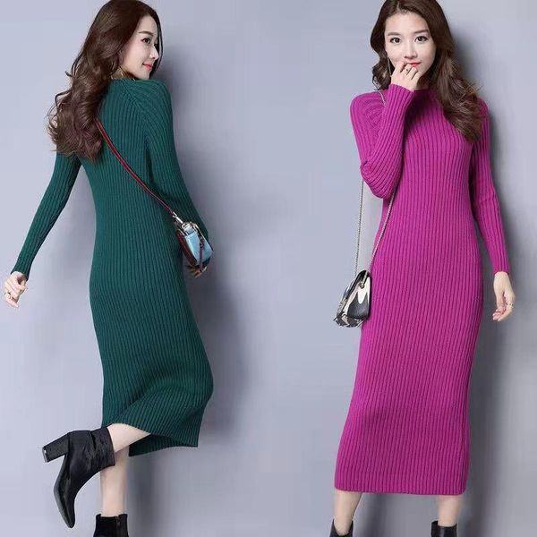 women's sweaters korean style knitted sweater dress spring autumn medium length long sleeve slash neck thick warm vestidos femme, White;black
women's sweaters korean style knitted sweater dress spring autumn medium length long sleeve slash neck thick warm vestidos femme, White;black