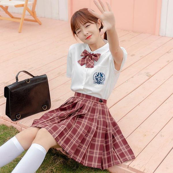 clothing sets make amaranth red tie with jk uniform plaid skirt hao hai shirt japanese college students youth wind and comfortable in summer, White
clothing sets make amaranth red tie with jk uniform plaid skirt hao hai shirt japanese college students youth wind and comfortable in summer, White