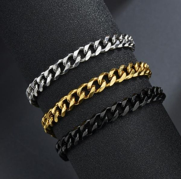 link, chain 5pcs/lot wholesale trendy cuban men bracelet classic stainless steel for women jewelry gift in bulk, Black
link, chain 5pcs/lot wholesale trendy cuban men bracelet classic stainless steel for women jewelry gift in bulk, Black