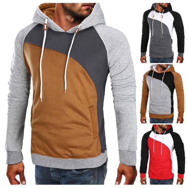 men's hoodies & sweatshirts casual patchwork long sleeve slim pullover drawstring blouse top, Black
men's hoodies & sweatshirts casual patchwork long sleeve slim pullover drawstring blouse top, Black