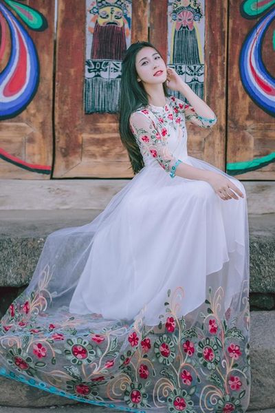 casual dresses 2021 fashion summer mesh embroidery floral trip dress women's o neck slim waist bohemian long party, Black;gray
casual dresses 2021 fashion summer mesh embroidery floral trip dress women's o neck slim waist bohemian long party, Black;gray