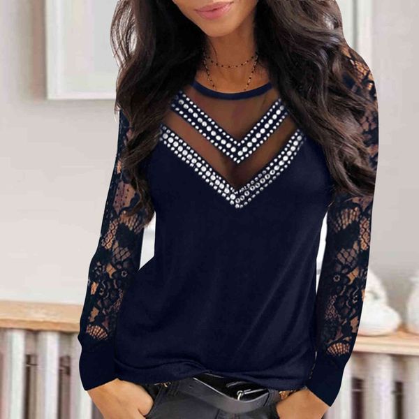 40#women shirts longe sleeve lace sequins hallow out v-neck long sleeves solid elegant blouses pullover daily basic, White
40#women shirts longe sleeve lace sequins hallow out v-neck long sleeves solid elegant blouses pullover daily basic, White