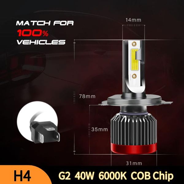 car headlights 2pcs g2 40w cob chip h4 led headlight 6000k white replace bulb 8000lm headlamps for txvso8 bulbs
car headlights 2pcs g2 40w cob chip h4 led headlight 6000k white replace bulb 8000lm headlamps for txvso8 bulbs