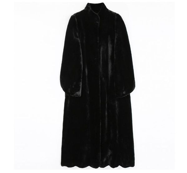 women's fur & faux women long section soft jacket winter autumn female plush imitation outwear stand collar j3461, Black
women's fur & faux women long section soft jacket winter autumn female plush imitation outwear stand collar j3461, Black