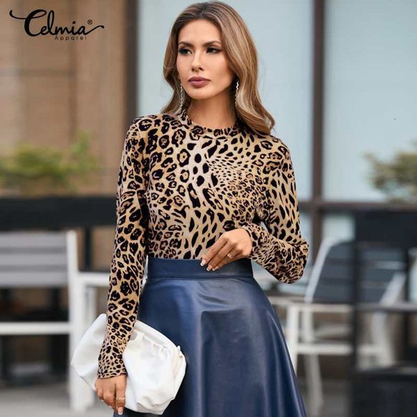 blouses women fashion leopard print celmia o-neck long sleeve bodycon blouses 2021 spring elegant ol casual office shirts plus size, White
blouses women fashion leopard print celmia o-neck long sleeve bodycon blouses 2021 spring elegant ol casual office shirts plus size, White
