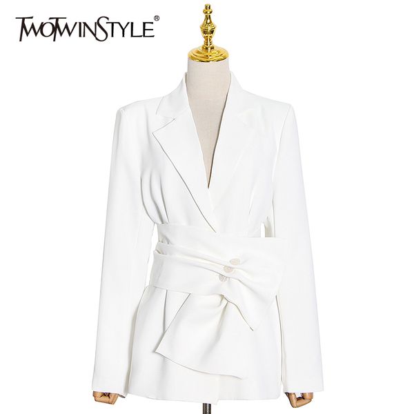 twotwinstyle casual patchwork sashes blazer for women notched long sleeve elegant white blazers female fashion new clothing 210428, White;black
twotwinstyle casual patchwork sashes blazer for women notched long sleeve elegant white blazers female fashion new clothing 210428, White;black