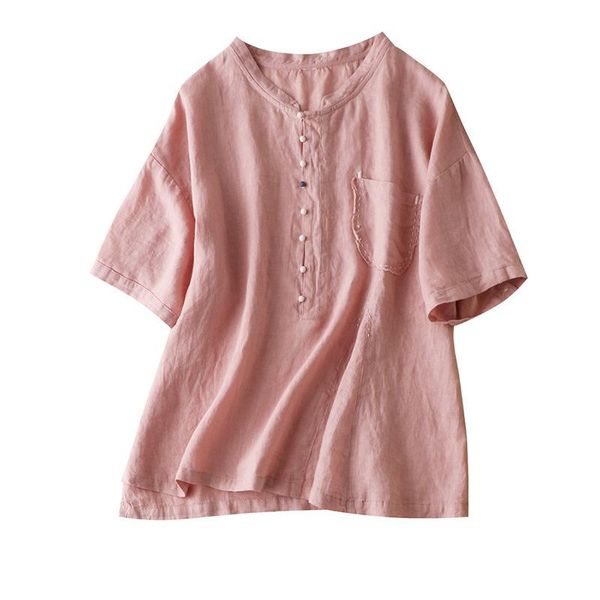 women's blouses & shirts 100% linen plain women shirt loose ropa de mujer verano blusas largos sueltos pockets solid short sleeve, White
women's blouses & shirts 100% linen plain women shirt loose ropa de mujer verano blusas largos sueltos pockets solid short sleeve, White