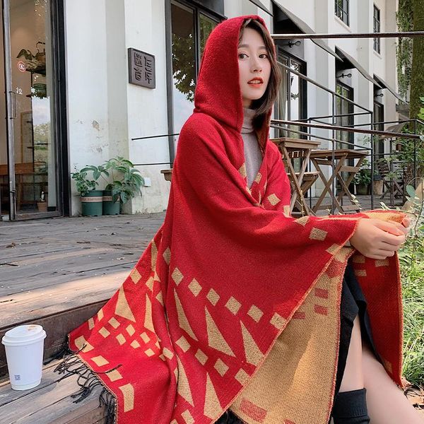 hats, scarves & gloves sets chinese style geometric color matching scarf women autumn and winter warm travel po cloak lengthened thick dual-, Blue;gray
hats, scarves & gloves sets chinese style geometric color matching scarf women autumn and winter warm travel po cloak lengthened thick dual-, Blue;gray