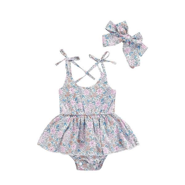 rompers 2pcs baby girls outfit, sweet style summer floral print lace up shoulder strap sleeveless suspender romper +headwear, 0-24months, Blue
rompers 2pcs baby girls outfit, sweet style summer floral print lace up shoulder strap sleeveless suspender romper +headwear, 0-24months, Blue