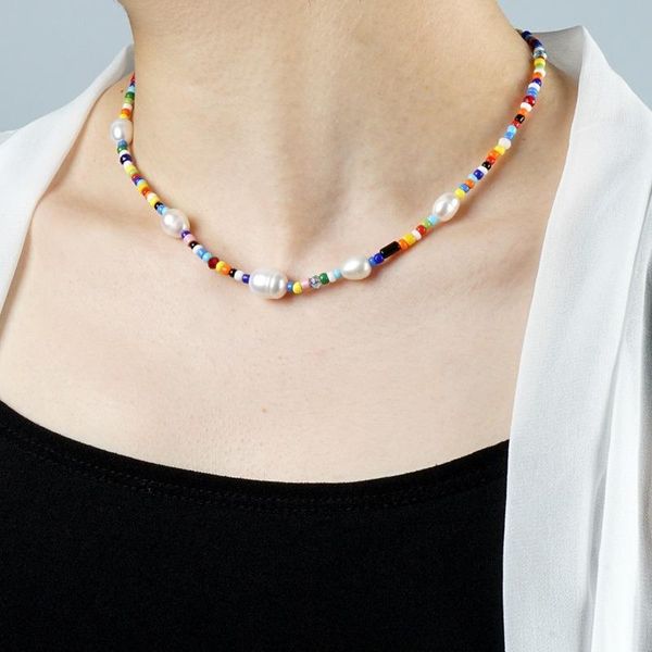 chokers ethnic choker necklace pearl simple rainbow bead for women collier femme summer jewelry 2021, Golden;silver
chokers ethnic choker necklace pearl simple rainbow bead for women collier femme summer jewelry 2021, Golden;silver