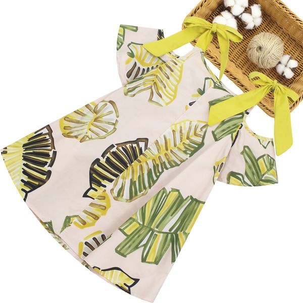 girl summer dress leaf print party dress for girls big bow kid beach dress casual style childrens clothing, Red;yellow
girl summer dress leaf print party dress for girls big bow kid beach dress casual style childrens clothing, Red;yellow
