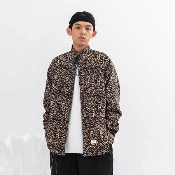 men's casual shirts leopard print long sleeved shirt mens autumn lapel loose pocket men, White;black
men's casual shirts leopard print long sleeved shirt mens autumn lapel loose pocket men, White;black