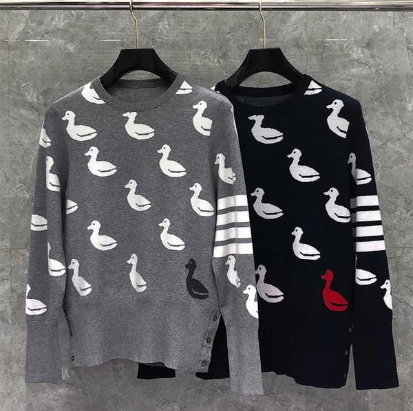 tees fashion tb thom brand sweaters men women slim fit o-neck pullovers clothing striped wool duck pattern winter casual coat, White
tees fashion tb thom brand sweaters men women slim fit o-neck pullovers clothing striped wool duck pattern winter casual coat, White